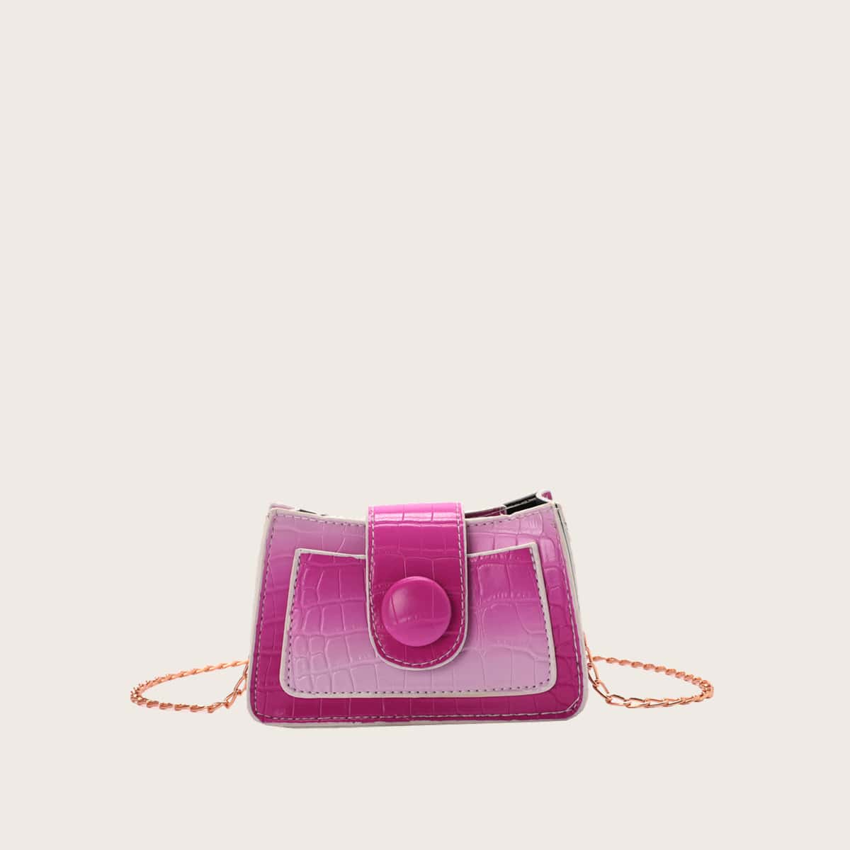 

Ombre Croc Embossed Crossbody Bag, Pink