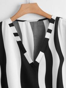 SHEIN LUNE Áo sơ mi Plus Size Khối Màu Giải trí - Đen và trắng - Xem 4