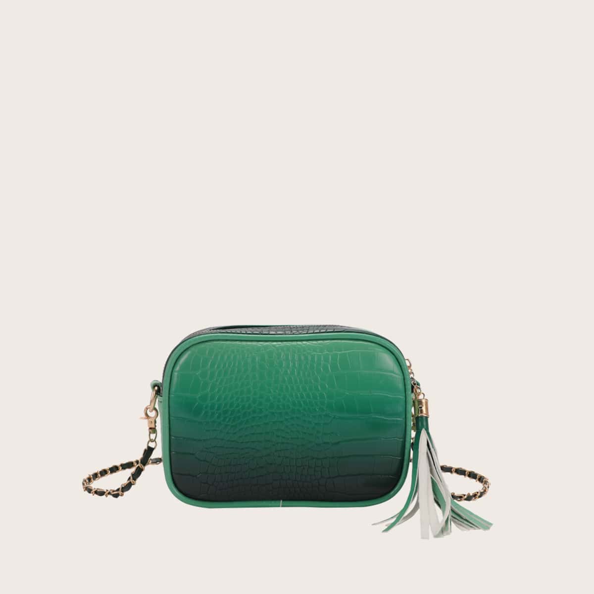 

Ombre Croc Embossed Crossbody Bag, Green