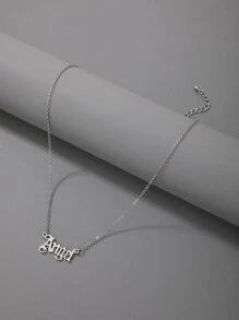 Letter Pendant Necklace - Silver - View 2
