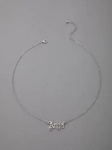 Letter Pendant Necklace - Silver - View 4