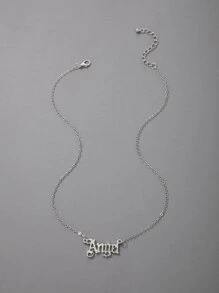 Letter Pendant Necklace - Silver - View 5
