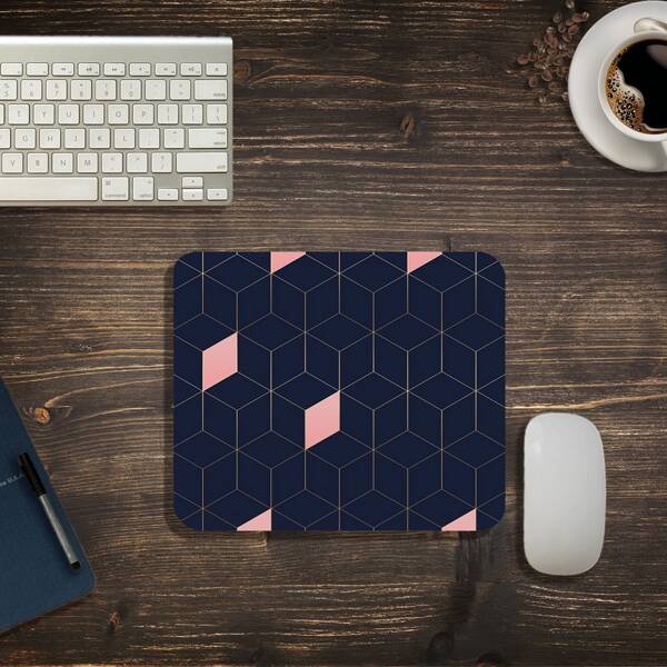 

Geometric Pattern Mouse Pad, Blue