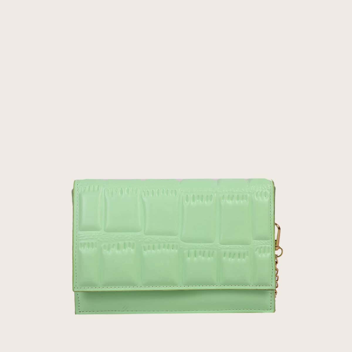 

Quilted Chain Crossbody Bag, Mint green