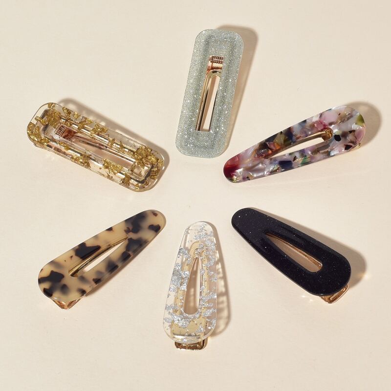 

6pcs Graphic Hair Clip, Multicolor