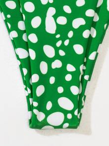 Dalmatian High Cut Bikini For Summer Beach Vacation - Green - View 7