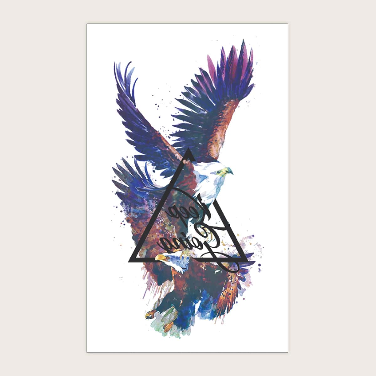 1sheet Eagle Pattern Tattoo Sticker, Multicolor