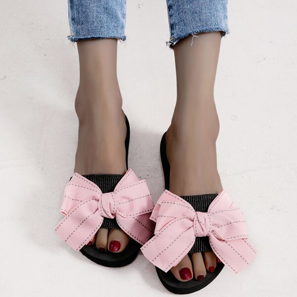 

Bow Decor Slides, Pink