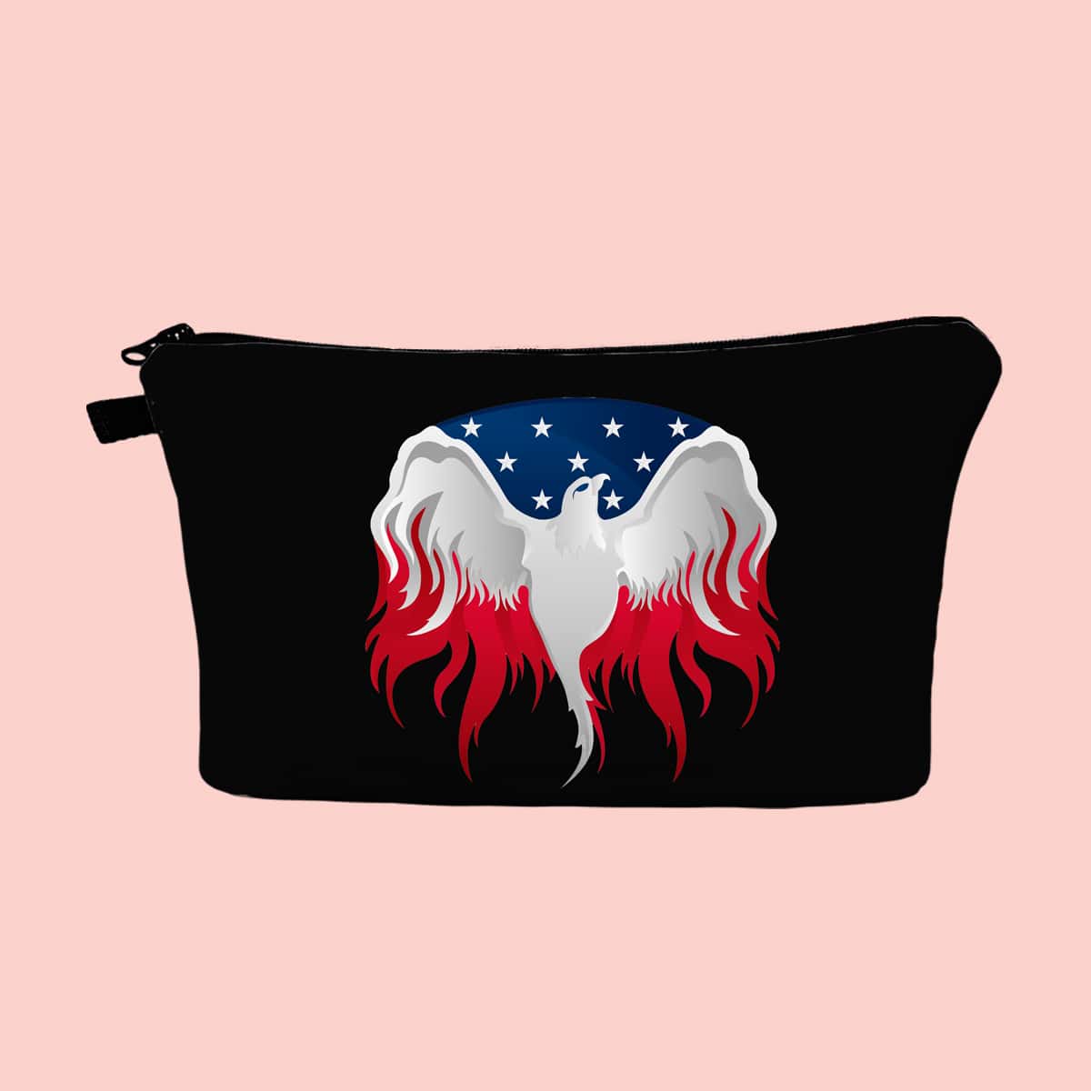 

Eagle Pattern Zipper Makeup Bag, Black