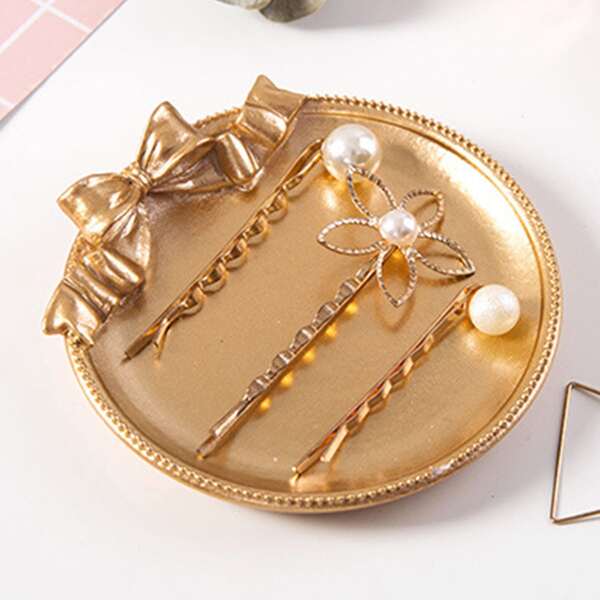 

Bow Decor Jewelry Tray, Gold