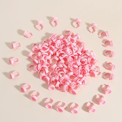 100个睫毛嫁接环、多用途颜料环、微针纹绣用品、纹身环、美甲亚克力液体盛放杯