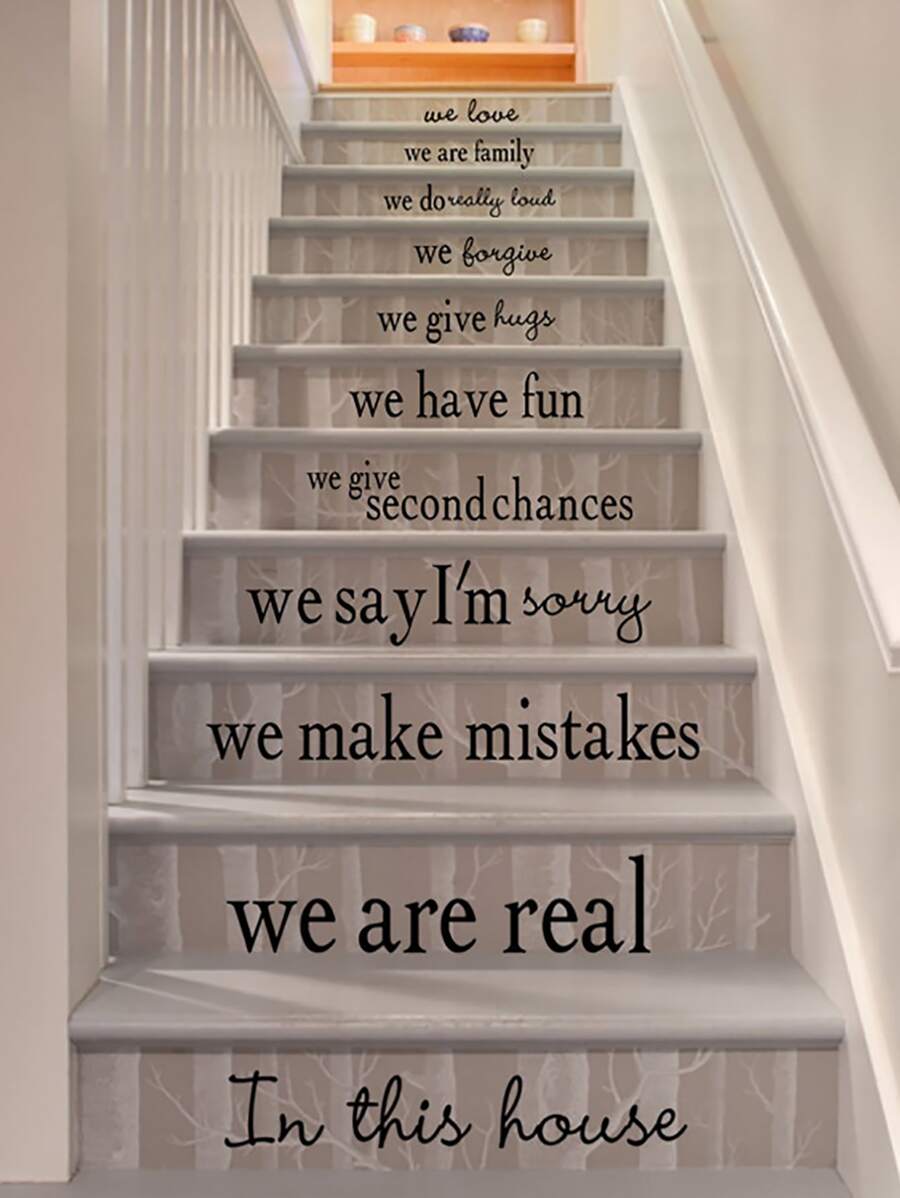 Hình dán sàn đồ họa khẩu hiệu - màu đen - Xem 1