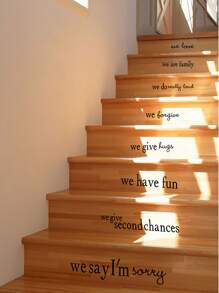 Hình dán sàn đồ họa khẩu hiệu - màu đen - Xem 2