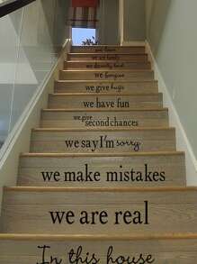 Hình dán sàn đồ họa khẩu hiệu - màu đen - Xem 6