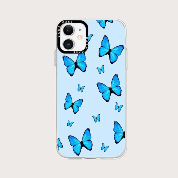 

Butterfly Pattern Phone Case, Blue
