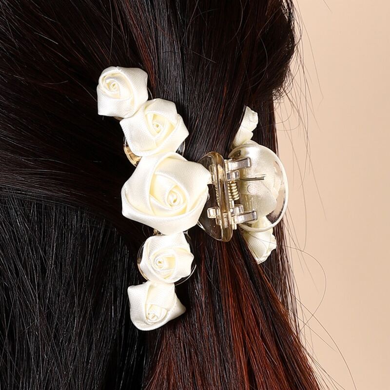 

Floral Decor Hair Claw, White
