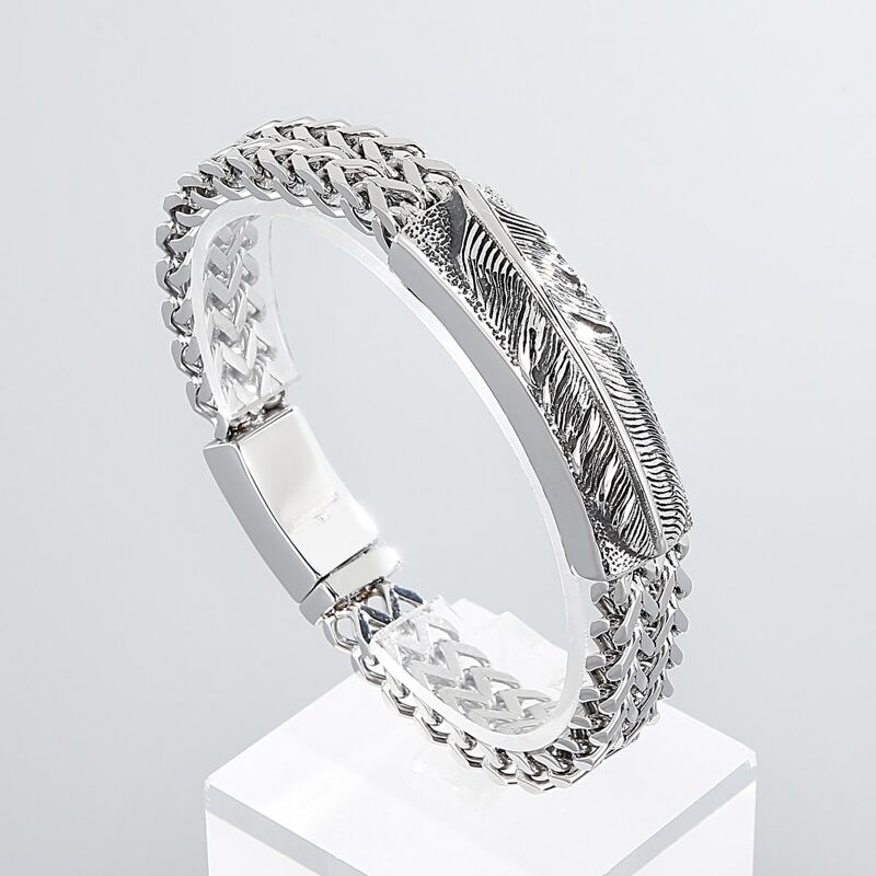 

Guys Stainless Steel Bracelet, Silver