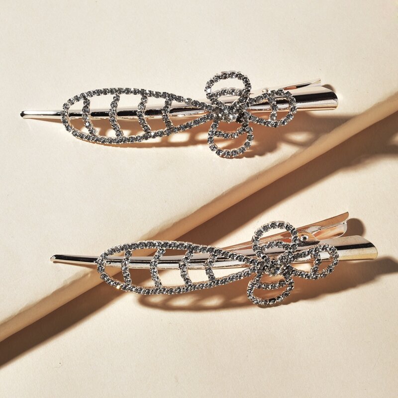 

2pcs Rhinestone Hair Clip, Multicolor