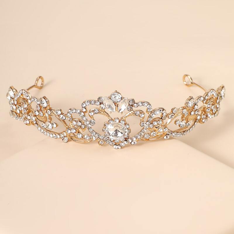 

Rhinestone Crown Hair Accessory, Gold
