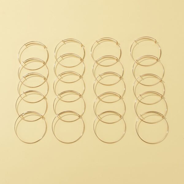 

20pcs Simple Solid Bangle, Gold