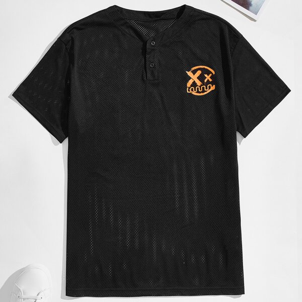 

Men Cartoon Graphic Tee, Black