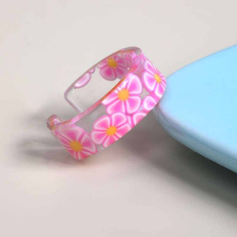 

Flower Cuff Ring, Pink