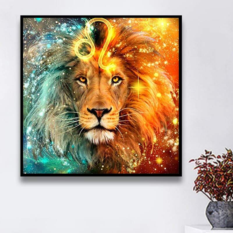 

Lion Print DIY Diamond Painting, Multicolor