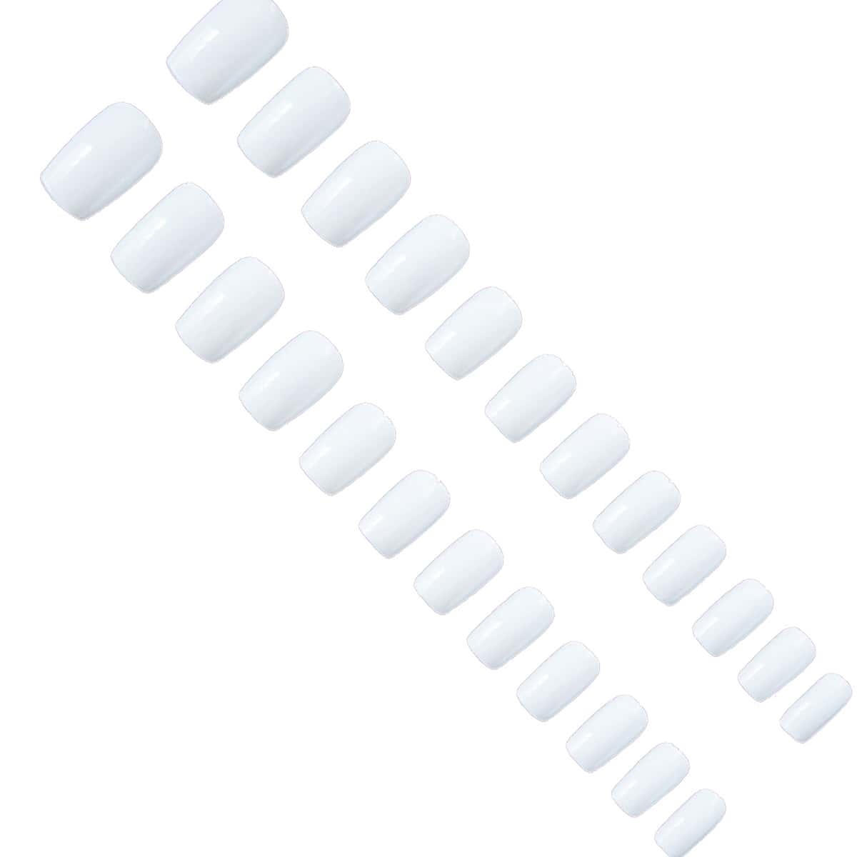 

24pcs Solid Fake Nail, White