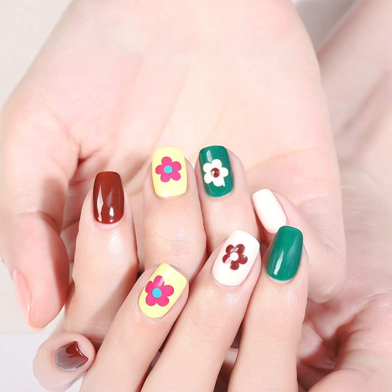 

2sheets Random Floral Nail Art Sticker, Multicolor