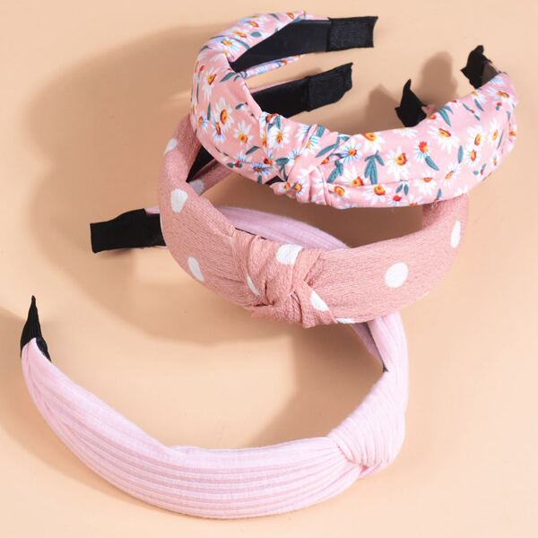 

3pcs Toddler Girls Knot Design Hair Hoop, Multicolor