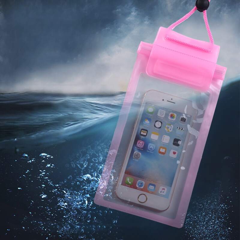 

1pc Clear Waterproof Phone Bag, Pink