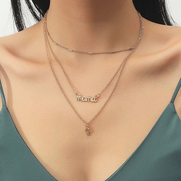 

Layered Pendant Necklace, Gold