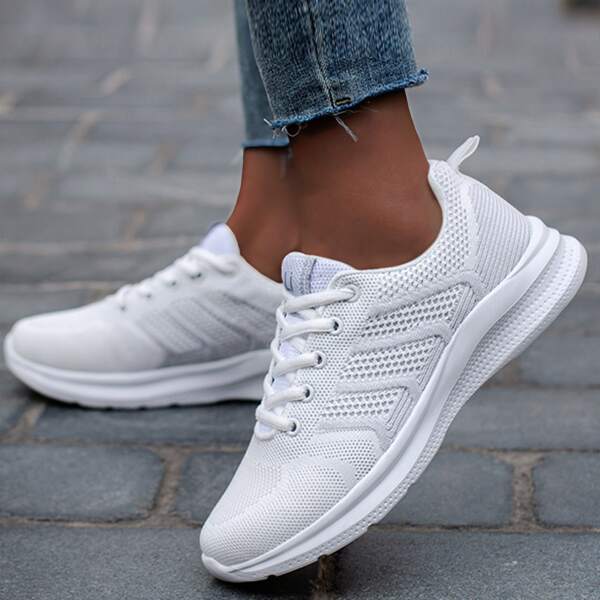 

Minimalist Lace Up Front Sneakers, White