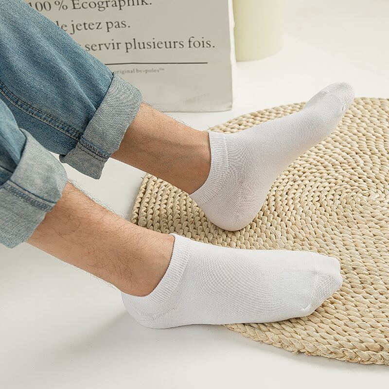 

5pairs Plain Crew Socks, Multicolor