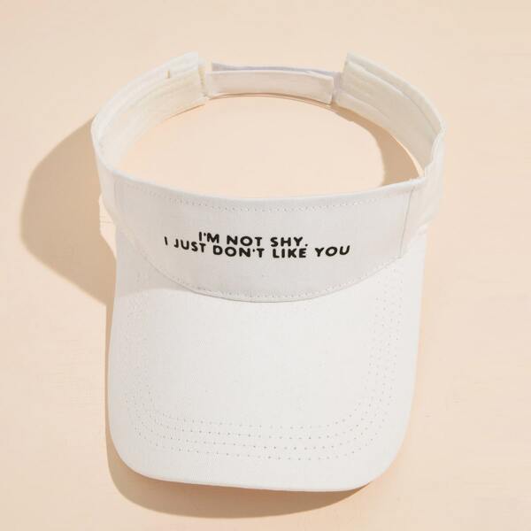 

Letter Graphic Visor Hat, White