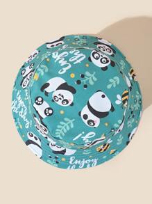 Cartoon Graphic Bucket Hat - Green - View 2