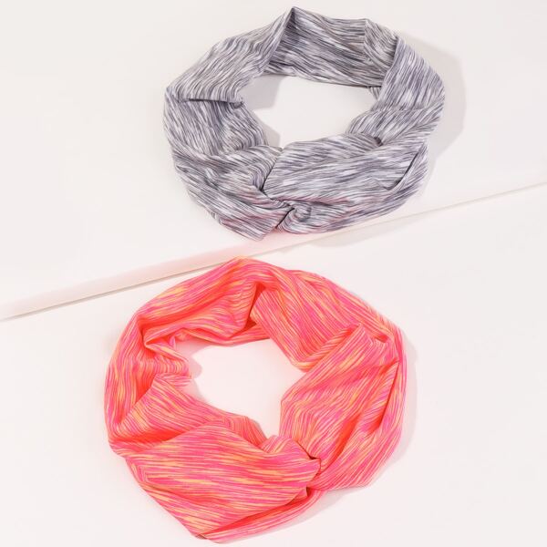 

2pcs Twist Hair Band, Multicolor