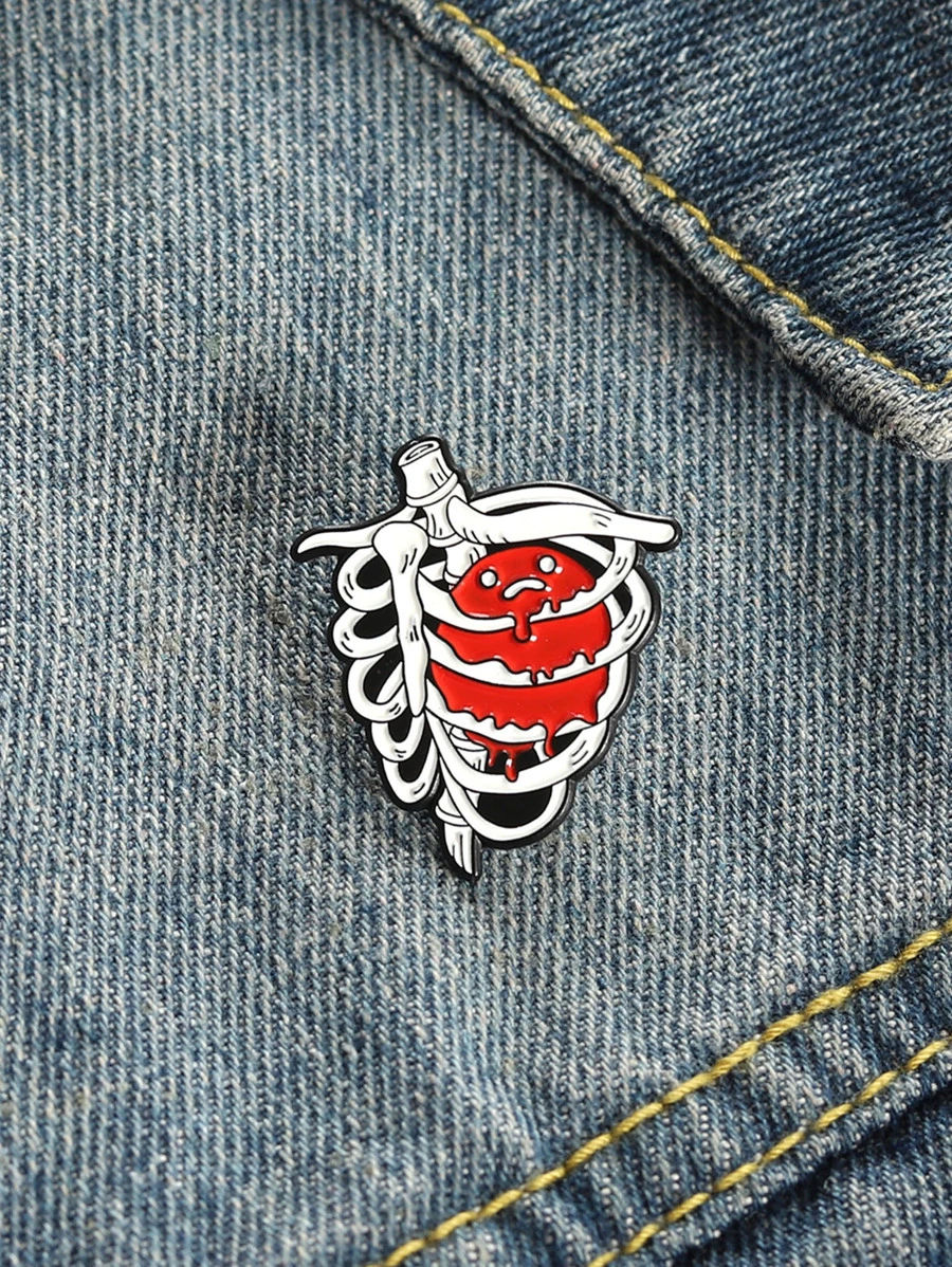 心形骨架設計胸針