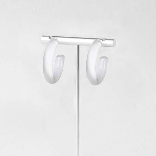 

Resin Open Hoop Earrings, White