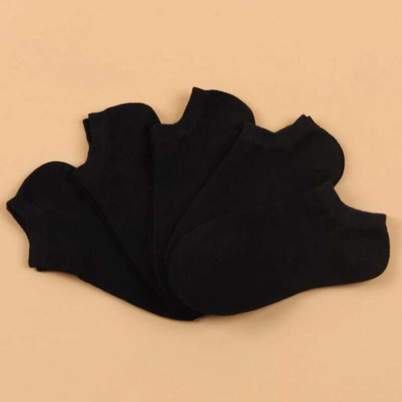 

5pairs Plain Ankle Socks, Black