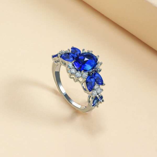 

Zircon Decor Ring, Blue