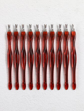 10pcs Red Nail Cuticle Trimmer Remover Plastic Handle Cuticle Pusher Rubber Nail Cleaner Dead Skin Cuticle Knife Removal Fork Nail Art Tools For Girls Women And Men,Nail Supplies,Nail Tools,Nail Art Tools,Back To School,Nails,Nail Tools For Press On Nails