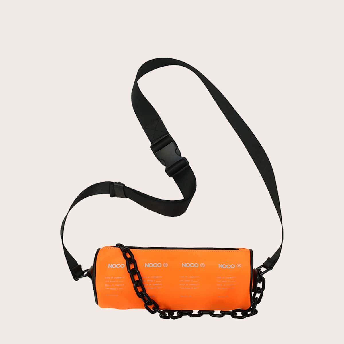 

Guys Letter Graphic Chain Crossbody Bag, Orange