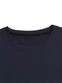 Manfinity Tops Nam Khối Màu Slogan Giải trí - Nhiều màu - Xem 3