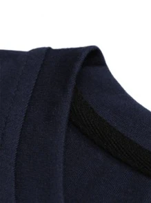 Manfinity Tops Nam Khối Màu Slogan Giải trí - Nhiều màu - Xem 4