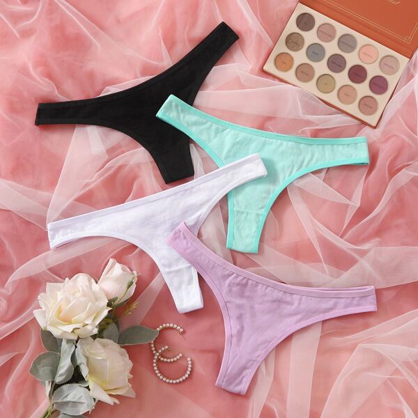

4pack Solid Panty Set, Multicolor