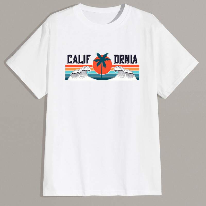 

Guys Letter Wave Graphic Tee, White