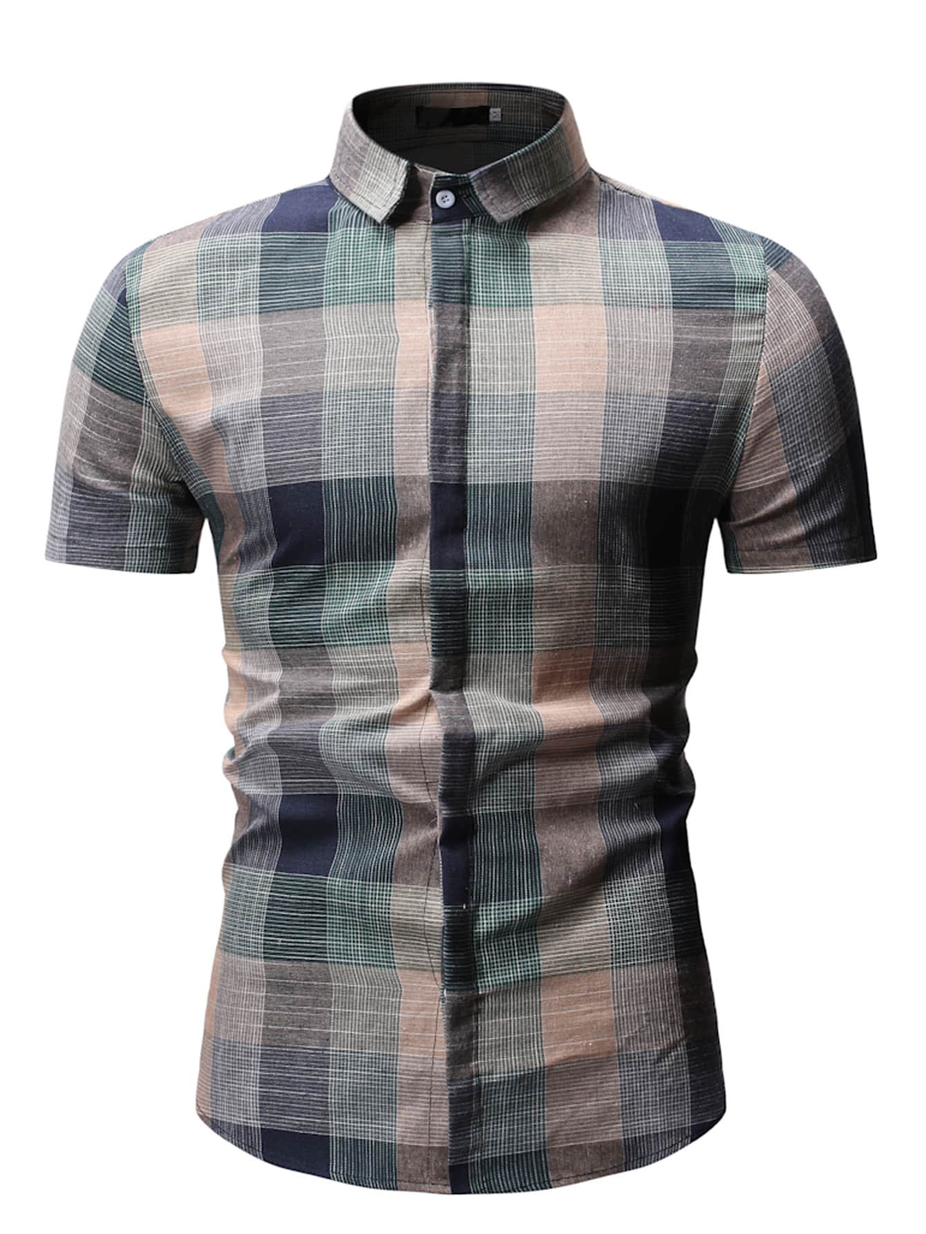 Manfinity Homme Men Plaid Button Up Shirt - Multicolor - View 1