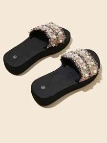 Dép trẻ em Ngọc trai màu trơn - Hồng - Xem 3