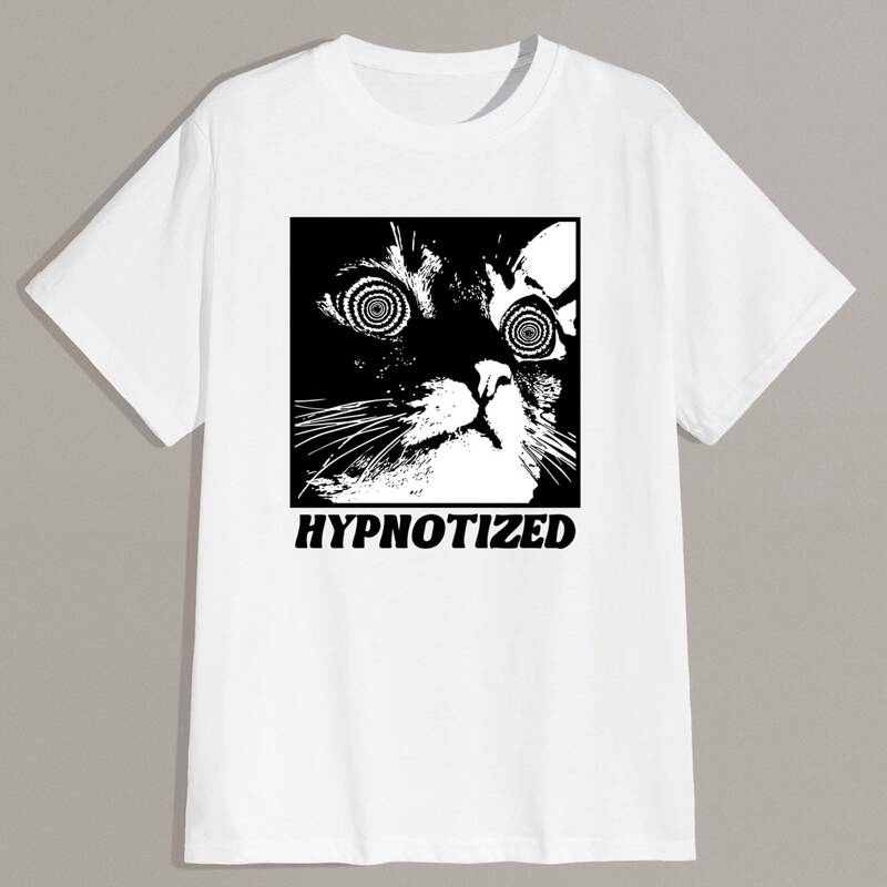 

Guys Letter Cat Graphic Tee, White